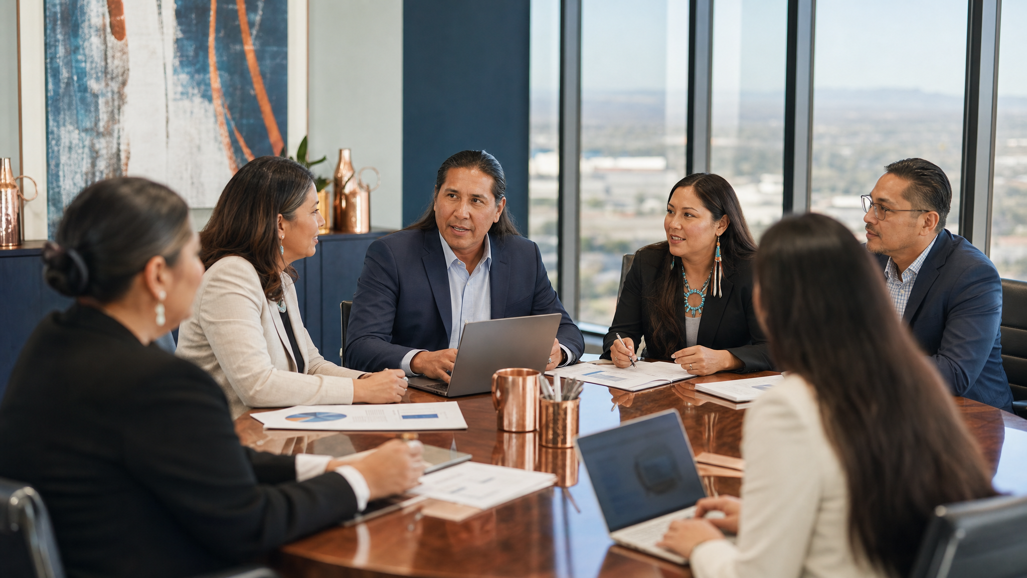 Executive HR strategy session with tribal leadership